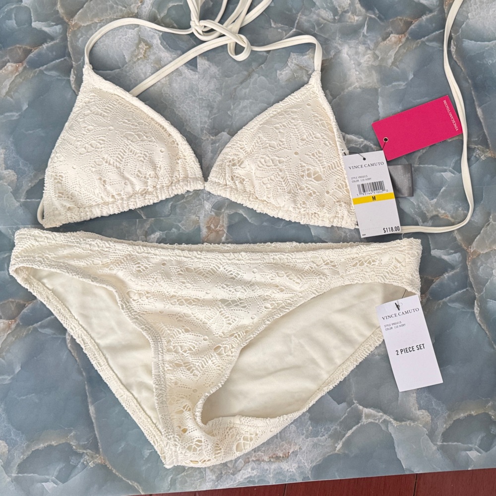 Vince Camuto Cream Lace Bikini